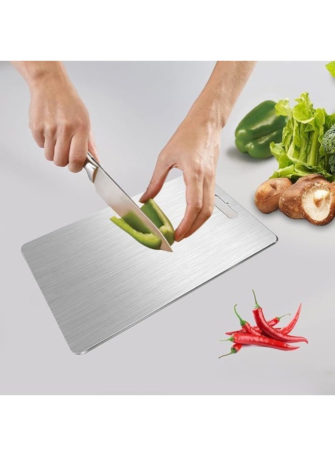 Orchid Stainless Steel Cutting Board 34x23 cm, Non-Porous Kitchen Chopping Board, Hygienic, Odour-Resistant Chopping Board, Food Prep Board for Meat, Fruits & Vegetables Cutting Board - Image 4